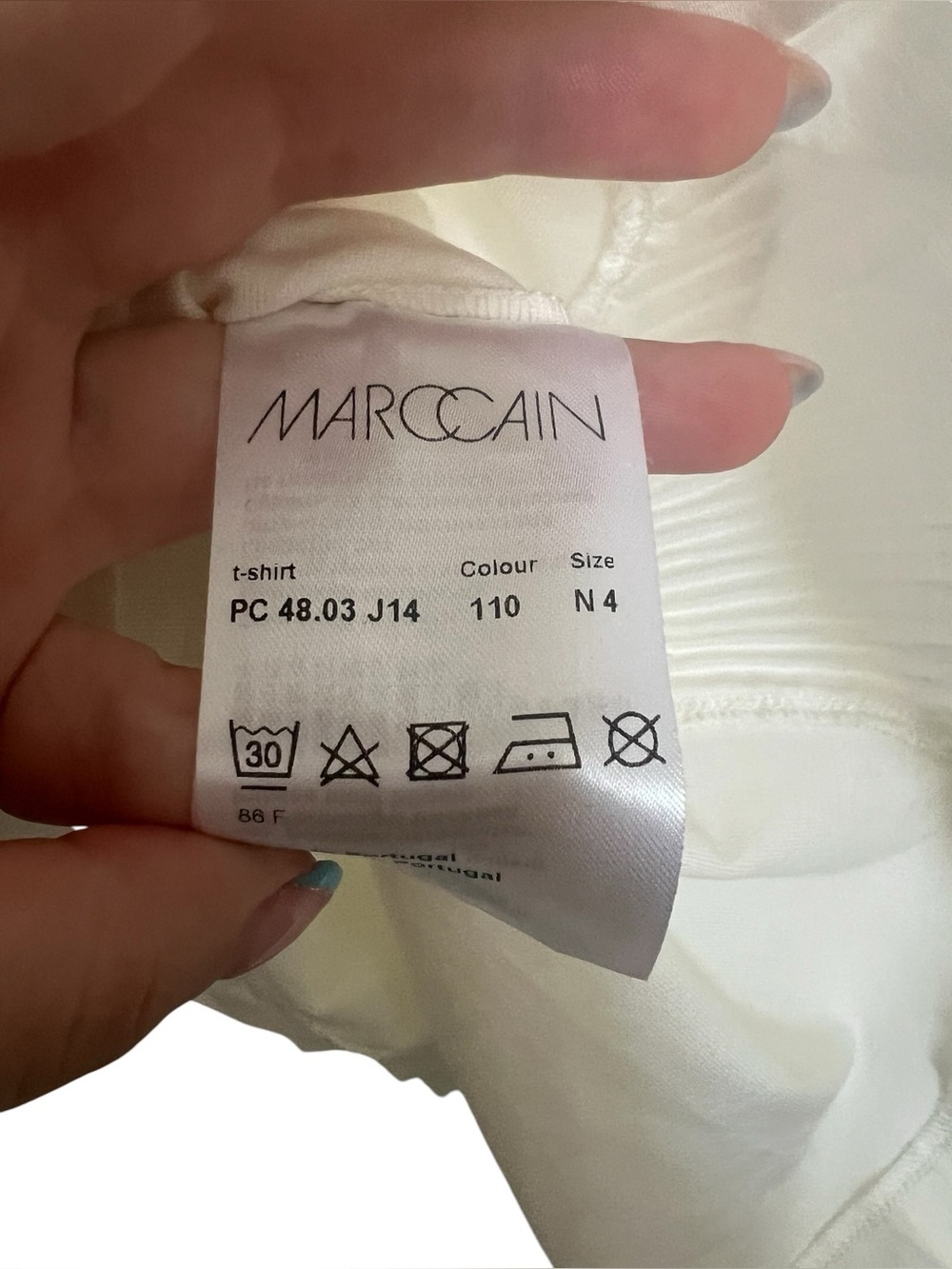 MARC CAIN Pleated Hem White Tshirt - Picture 6 of 7